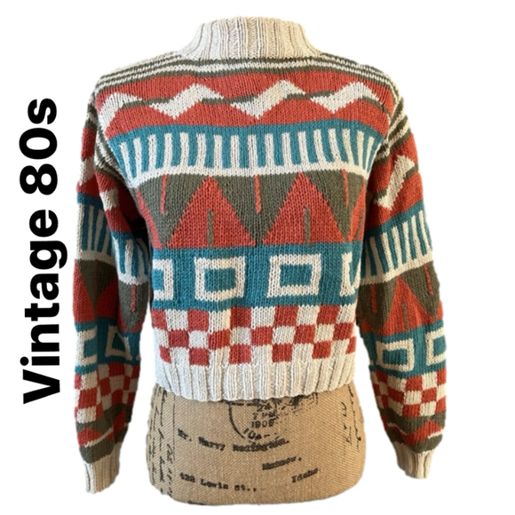 Contempo Casuals Sweaters - VINTAGE 80s CONTEMPO CASUALS Hand Knit Sweater Ramie/Cotton Blend Size L